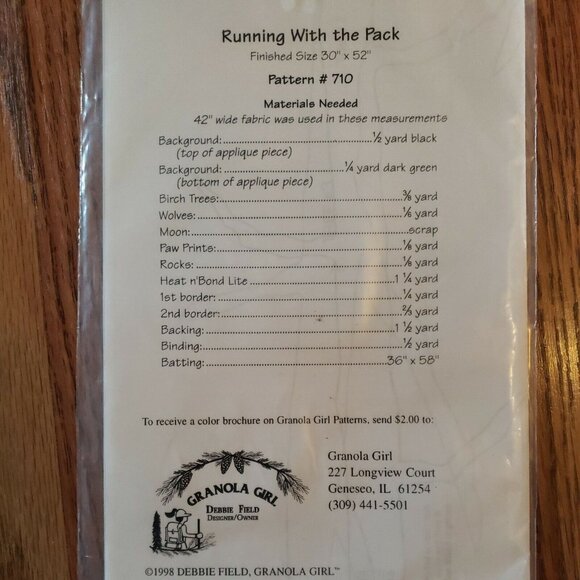 Quilt Pattern Lot of 6 Wolf Bird Nature Tree Applique Granola Girl Jill McCloy - Picture 12 of 12